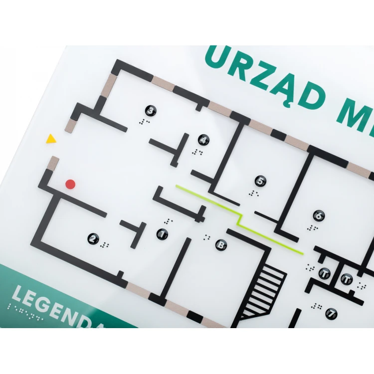 Plan tyflograficzny z pismem Braille'a - plexi i ADA - wym: 880x630mm - TAB533 