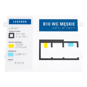 Plan tyflograficzny z pismem Braille'a - tworzywo ADA, laminat i akryl - wym. 297x210mm - TAB587