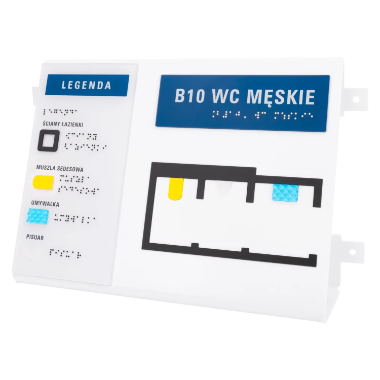 Plan tyflograficzny z pismem Braille'a - tworzywo ADA, laminat i akryl - wym. 297x210mm - TAB587