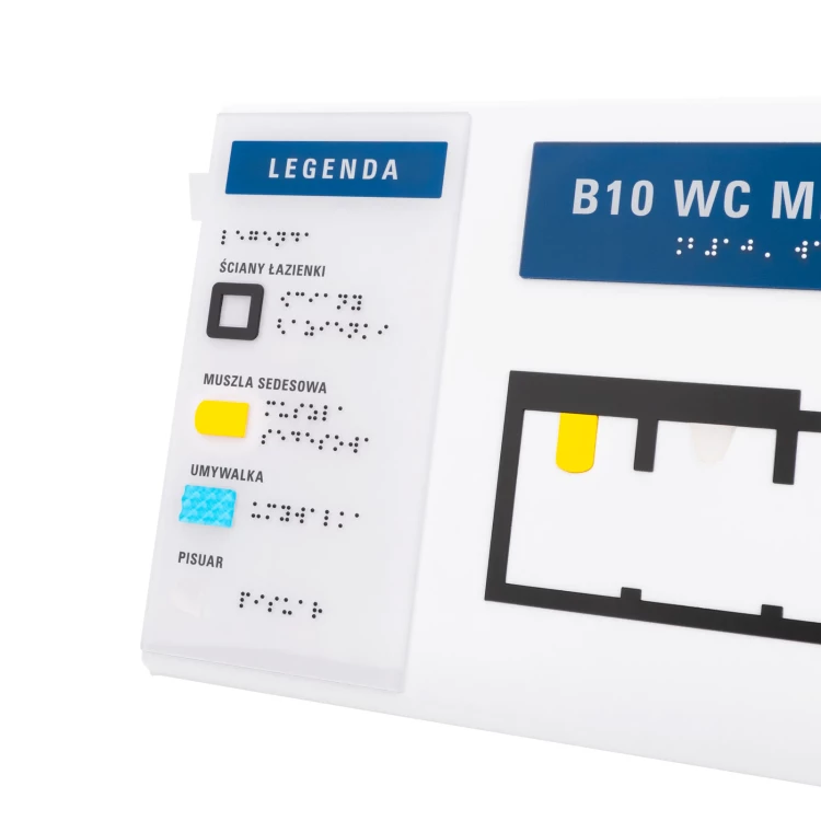 Plan tyflograficzny z pismem Braille'a - tworzywo ADA, laminat i akryl - wym. 297x210mm - TAB587