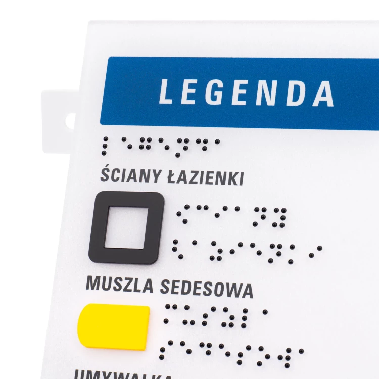 Plan tyflograficzny z pismem Braille'a - tworzywo ADA, laminat i akryl - wym. 297x210mm - TAB587