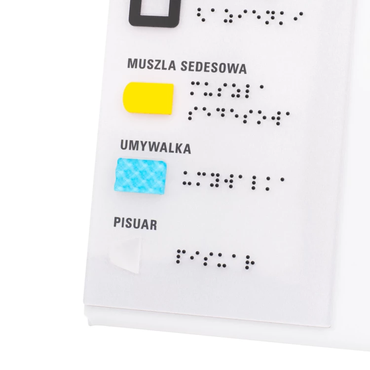 Plan tyflograficzny z pismem Braille'a - tworzywo ADA, laminat i akryl - wym. 297x210mm - TAB587