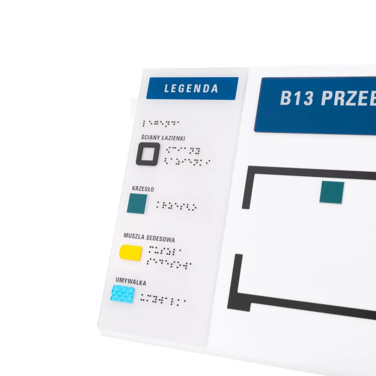 Plan tyflograficzny z pismem Braille'a - tworzywo ADA, laminat i akryl - wym. 400x250mm - TAB588