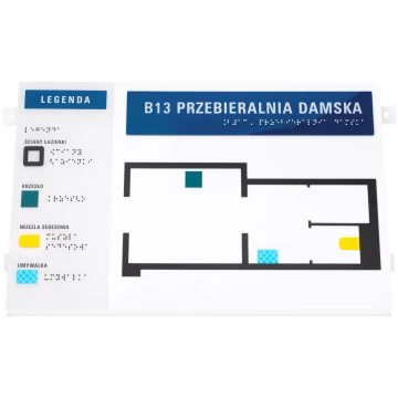 Plan tyflograficzny z pismem Braille'a - tworzywo ADA, laminat i akryl - wym. 400x250mm - TAB588
