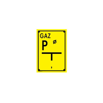 Punkt pomiarowy - tabliczka lokalizacyjna dla gazociągu - wym. 140x200mm - PVC - kolorowy druk UV - BHP103