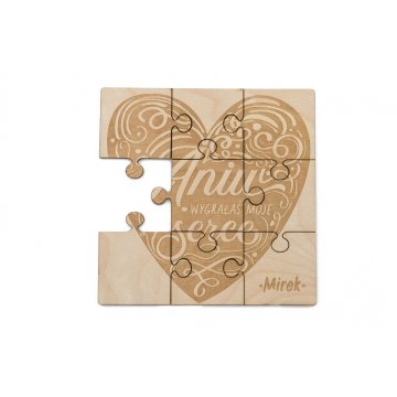 Puzzle Walentynkowe z drewna - wyznanie miłości - walentynki PZD005