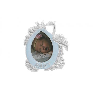 Ramka z niebieskiej masy perłowej na zdjęcie niemowlaka - Bocianek - RAM005