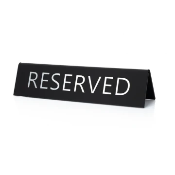 Rezerwacja - stojak na stoliki - wym. 200x50mm - czarny mat srebrne litery - REZ018