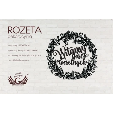 Rozeta dekoracyjna - witamy gości weselnych - ROZ001