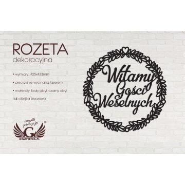 Rozeta dekoracyjna - witamy gości weselnych - ROZ004