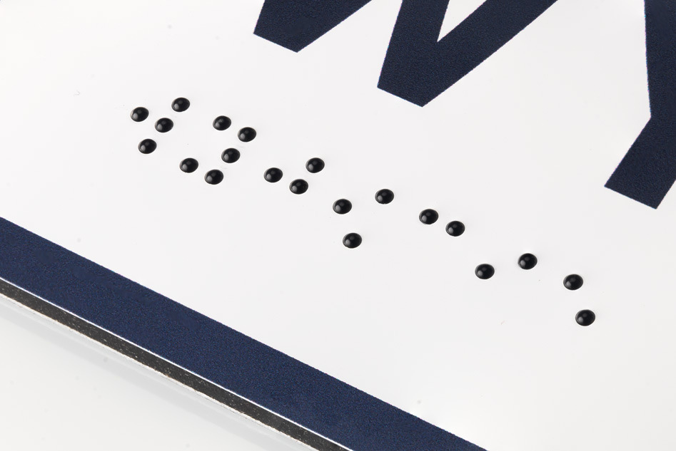 Toaleta - tabliczka z białego dibondu z pismem Braille\'a - wym. 140x200mm - MONO - TAB293