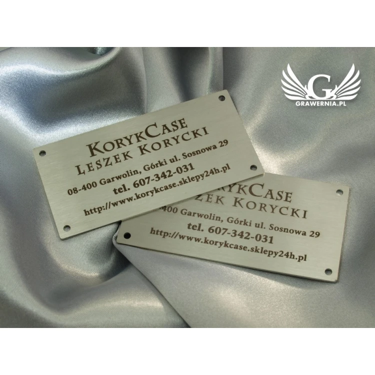 Stalowa etykieta na produkty - wym. 80x40x1mm