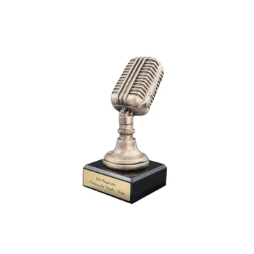 Statuetka Mikrofon Vintage - atrakcyjna figurka odlewana - wysokość 17 cm - FOL010
