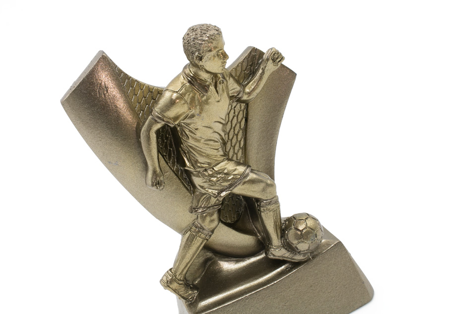 Statuetka Piłkarz - atrakcyjna figurka odlewana z Twoim grawerem - wysokość 10cm - FOL055