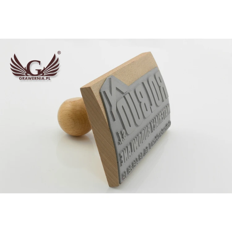 Stempel do odbijania w tuszu - wymiary odbicia 120x70mm