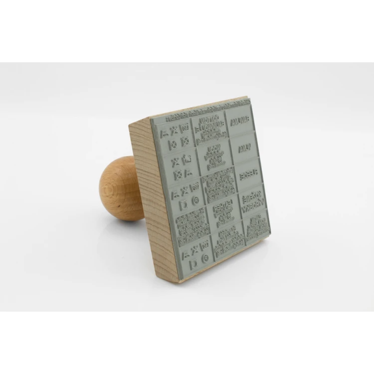 Stempel do odbijania w tuszu - wymiary odbicia: 80x80mm