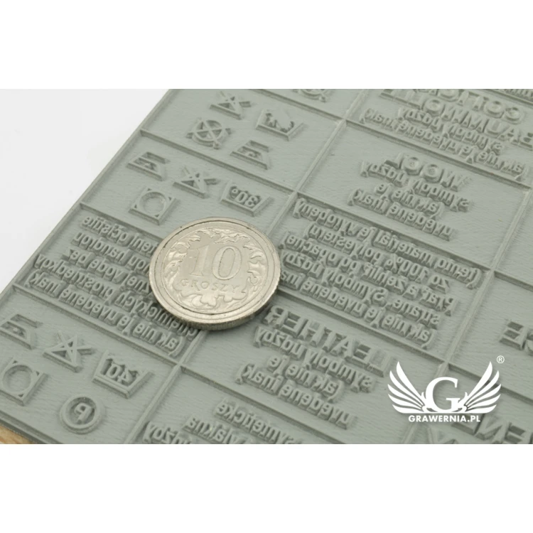 Stempel do odbijania w tuszu - wymiary odbicia: 80x80mm