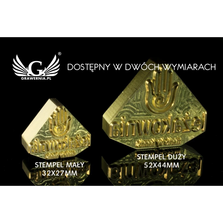 Stempel do wyciskania logotypu na gorąco i zimno - wymiary matrycy 32x27mm lub 44x52mm - CNC