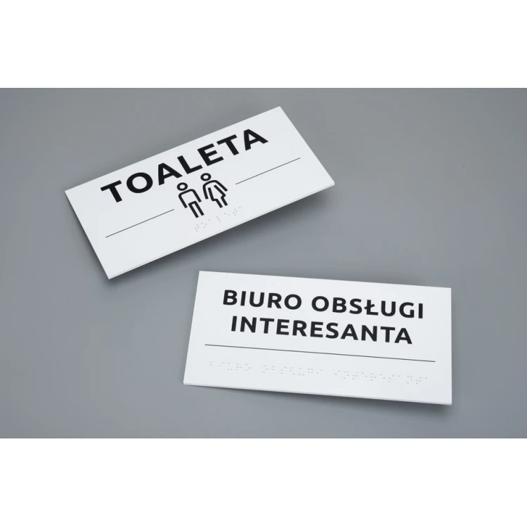 System tabliczek z pismem Braille'a dla sądów - wym. 200x100mm - PCW twarde - TAB521