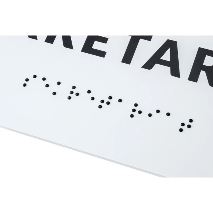 System tabliczek z pismem Braille'a dla szkół - szatnia - wym. 200x80mm - PCW twarde - DECO WHITE - TAB346