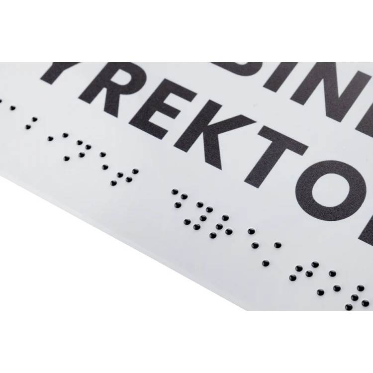 System tabliczek z pismem Braille'a dla szkół - wym. 200x80mm - PCW twarde - DECO WHITE - TAB415