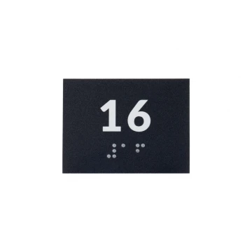 System tabliczek z pismem Braille'a dla szkół - numerek - wym. 60x45mm - PCW twarde - DECO DARK - TAB418