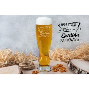 Szklanka na piwo z grawerem dla kobiety - Narodziny legendy - SP034
