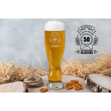 Szklanka na piwo z grawerem - Ekskluzywnie dojrzewający - SP024