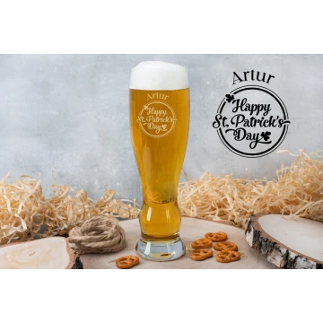 Szklanka na piwo z grawerem - Happy St Patrick's Day - SP007