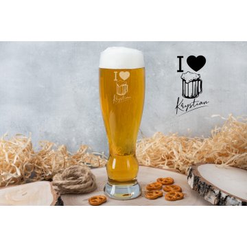 Szklanka na piwo z grawerem - I Love Beer - SP021