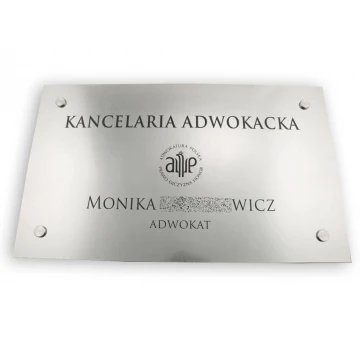 SZYLD KANCELARIA ADWOKACKA - srebrny - wym. 500x300mm