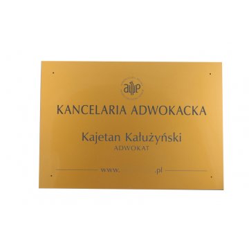 SZYLD KANCELARIA ADWOKACKA - złoty - SZ112 - wym. 500x350mm