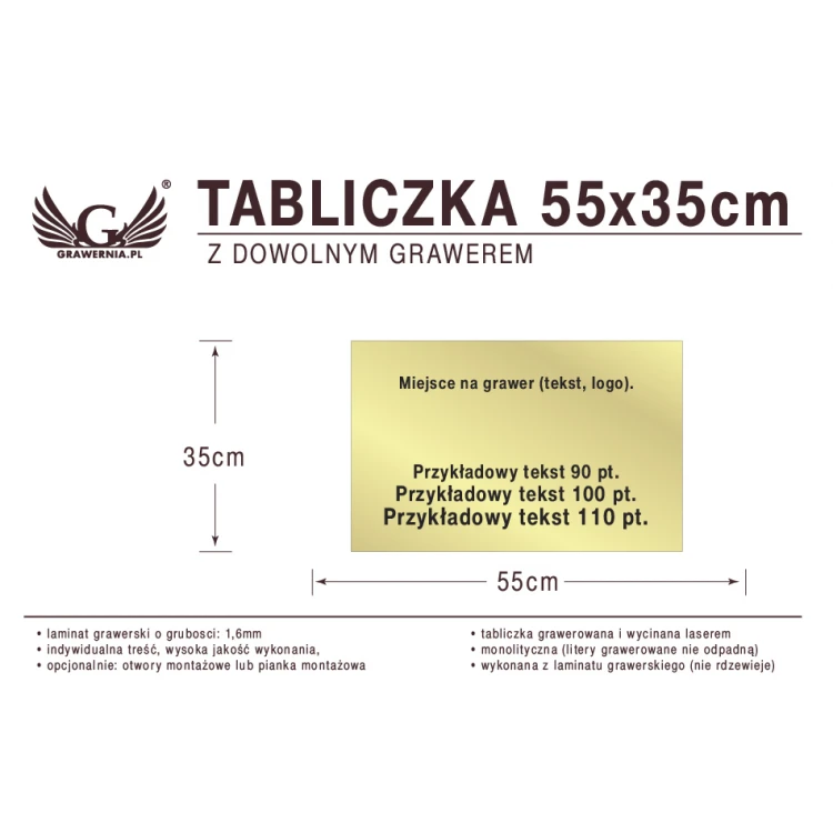 Tabliczka 55x35cm dowolny grawer laserem