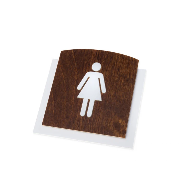 Tabliczka drewniana z wypukłym piktogramem - TOALETA - wym: 120x118mm - TAB448