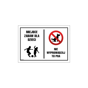 Tabliczka ostrzegawcza miejsce zabaw dla dzieci - wym. 250x350mm - PVC - kolorowy druk UV - TAB145