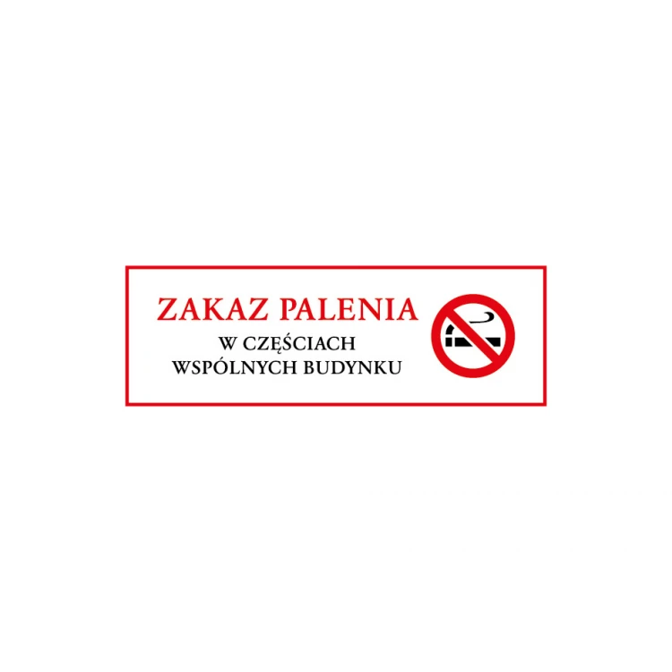 Zakaz palenia - Tabliczka ostrzegawcza wym. 210x70mm - PVC - kolorowy druk UV - TAB162