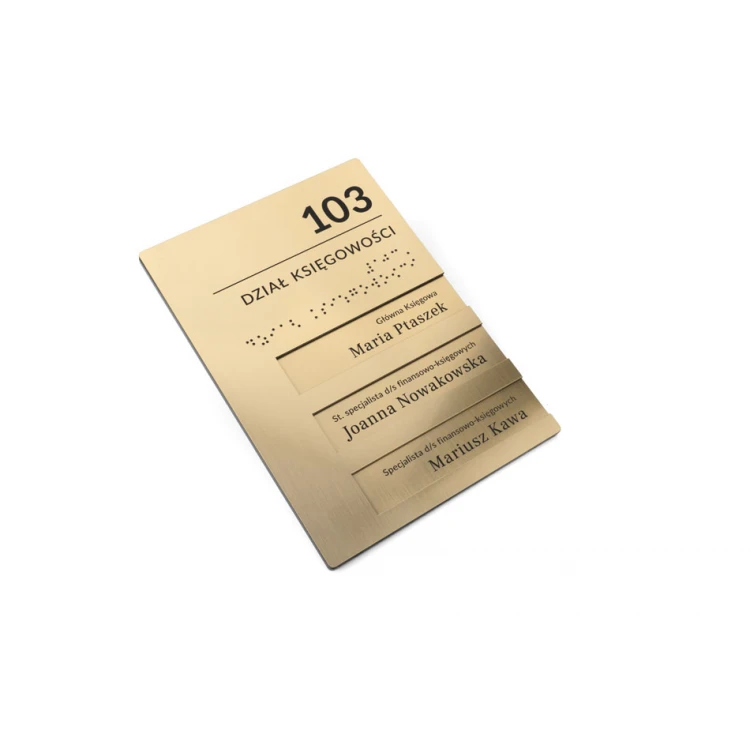 Tabliczka przydrzwiowa z wymiennymi wsuwkami i alfabetem Braille'a - wym. 148x210mm - SPD041