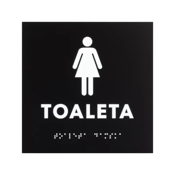 Toaleta damska - tabliczka z czarnego matowego akrylu - wym. 150x150mm - TT056