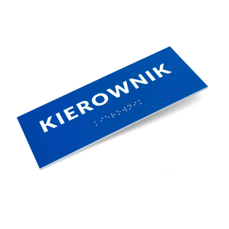 Tabliczka z pismem Braille'a - wym. 200x80mm - PCW twarde - DECO BLUE - TAB452