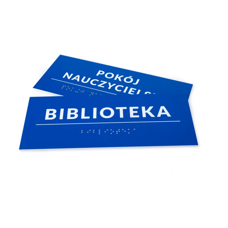 Tabliczka z pismem Braille'a - wym. 200x80mm - PCW twarde - DECO BLUE - TAB459