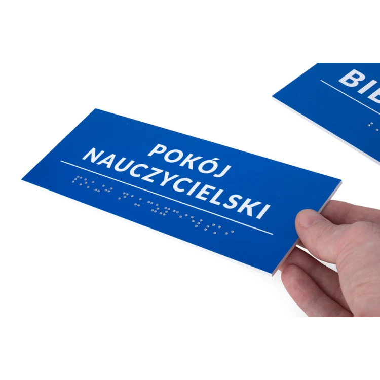 Tabliczka z pismem Braille'a - wym. 200x80mm - PCW twarde - DECO BLUE - TAB459