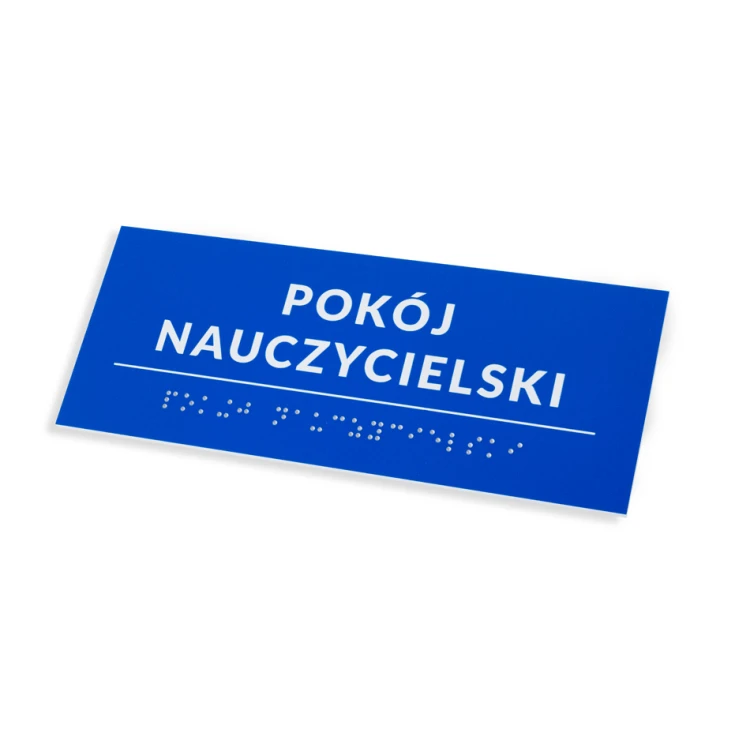 Tabliczka z pismem Braille'a - wym. 200x80mm - PCW twarde - DECO BLUE - TAB459