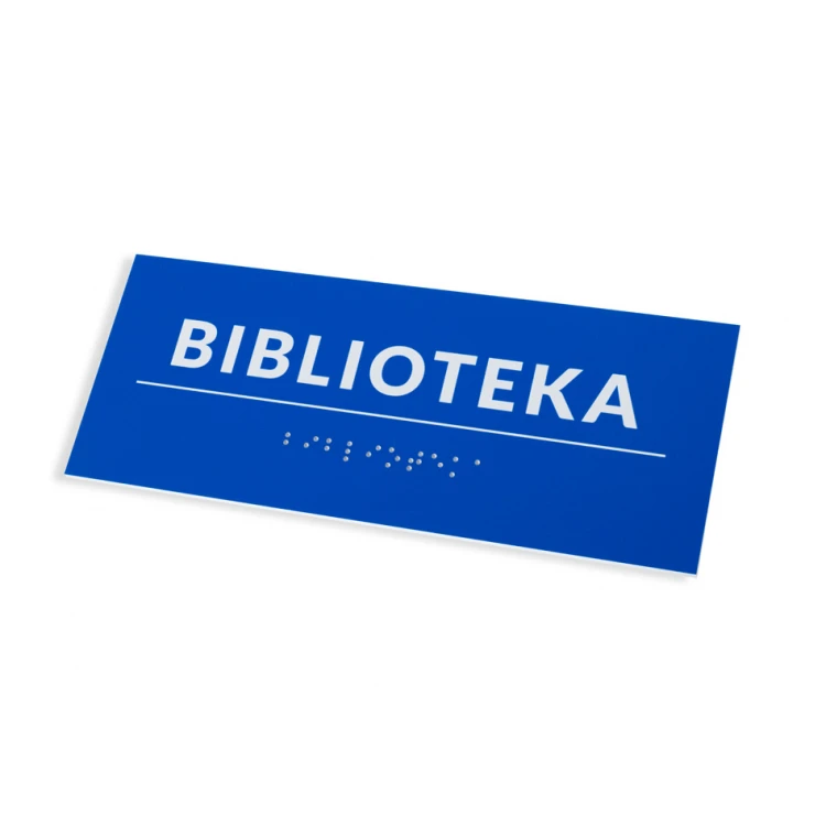 Tabliczka z pismem Braille'a - wym. 200x80mm - PCW twarde - DECO BLUE - TAB459