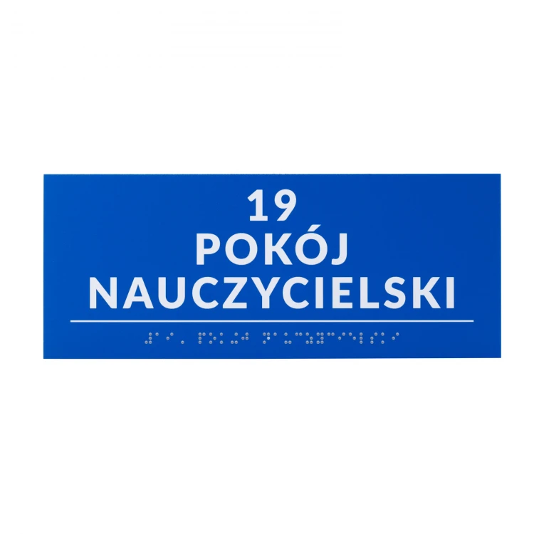 Tabliczka z pismem Braille'a - wym. 250x100mm - PCW twarde - DECO BLUE - TAB527 