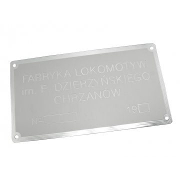 Tabliczka znamionowa z aluminium anodowanego - grawer CNC 001 - wymiar: 165x300mm