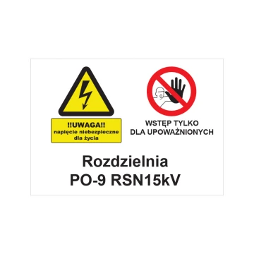 Tabliczka znamionowa ze znakami ostrzegawczymi - wym. 420x297mm (A3) - PVC - kolorowy druk UV - BHP187