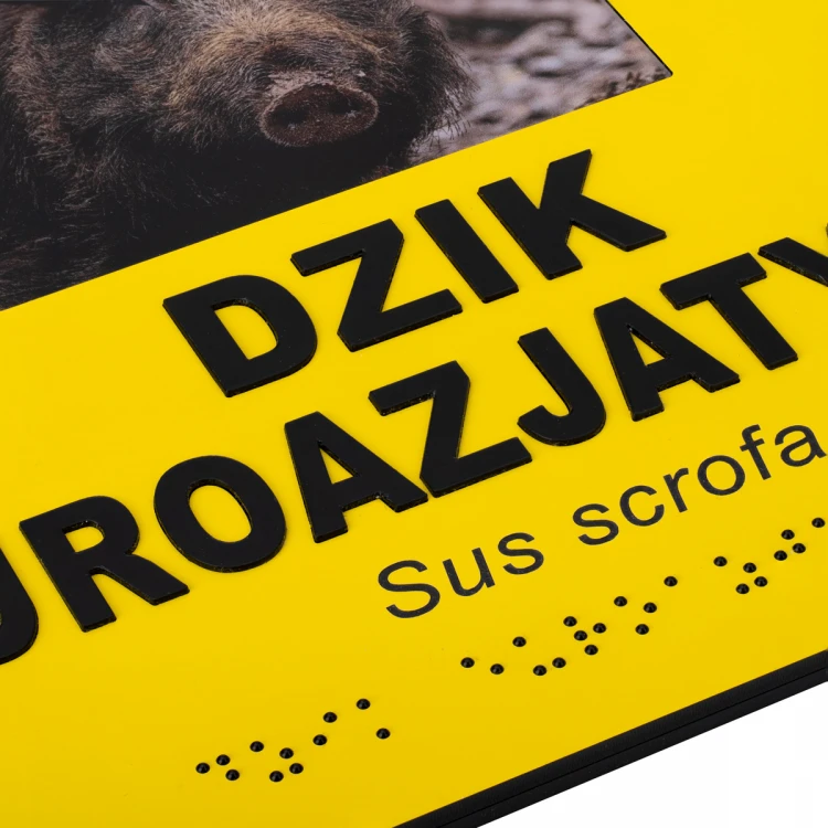 Tabliczki informacyjne ze zdjęciem, dowolnym tekstem i pismem Braille'a  - wym. 210x210mm - TAB492  