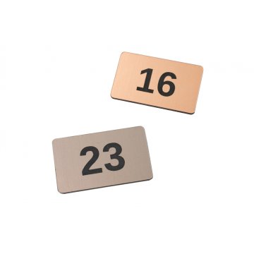Tabliczki z numeracją na szafki i szuflady  - miedziany lub caffe latte - ND018 - wym. 39x23mm 