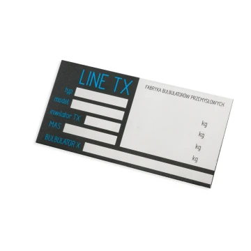 Tabliczki znamionowe z aluminium anodowanego - druk UV - wymiary: 100x50mm
