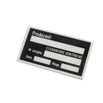 Tabliczki znamionowe z aluminium anodowanego - druk UV - wymiary: 70x40mm